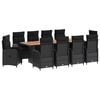 vidaXL Set dining pentru exterior 11 buc. Negru poliratan