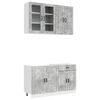 vidaXL Unitate de bucătărie PORTO 4 pcs Gri Beton Lemn prelucrat