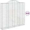 vidaXL Coșuri gabion arcuite 10 buc, 200x50x180/200cm, fier galvanizat