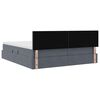 vidaXL Pat cu lumini cu bandă LED Gri &icirc;nchis 180 x 200 cm Catifea
