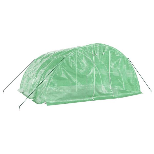 vidaXL Seră cu cadru din oțel, verde, 20 m², 5x4x2,3 m