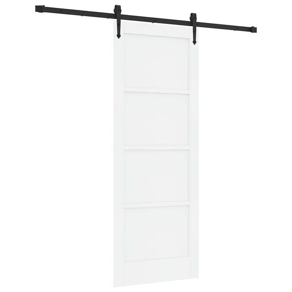 vidaXL Ușă glisantă ORKDAL Alb și negru 78 x 202 cm Lemn de pin masiv