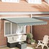 vidaXL Cortina Retractabilă Manual Verde și alb 350 x 250 cm