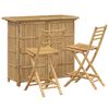 vidaXL Masă de bar și scaune pentru exterior 3 buc. natural Bambus