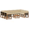 vidaXL Set de canapele de exterior cu pernă 10 pcs Natural și Bej