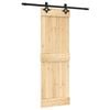 vidaXL Ușă glisantă Natural și Negru 70 x 210 cm Lemn de Pin Solid