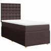 vidaXL Pat box spring cu saltea, maro &icirc;nchis, 100x200 cm, textil