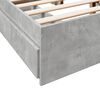 vidaXL Cadru de pat cu sertare, gri beton, 140x190 cm, lemn prelucrat