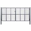 vidaXL Poartă de grădină din plasă, oțel galvanizat, gri, 400x175 cm