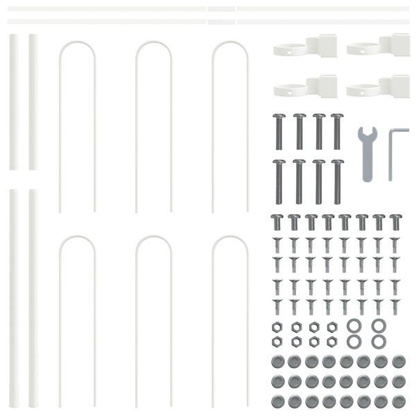 vidaXL Gard de Grădină Alb 1.7 x 0.8 m Oțel vopsit în pulbere