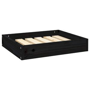 vidaXL Pat pentru c&acirc;ini, negru, 51,5x44x9 cm, lemn masiv de pin