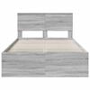vidaXL Cadru de pat cu headboard Gri Sonoma 120 x 200 cm Lemn compozit