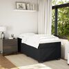 vidaXL Pat box spring cu saltea, negru, 100x200 cm, catifea