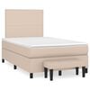 vidaXL Pat box spring cu saltea, cappuccino, 120x190cm piele ecologică