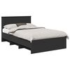 vidaXL Cadru de pat cu headboard Negru 120 x 123 cm Lemn prelucrat