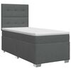 vidaXL Pat boxspring cu saltea Gri &icirc;nchis 80 x 200 cm Țesătură