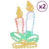 vidaXL Figurine lum&acirc;nări de Crăciun cu 144 LED-uri, 2 buc., 70x42 cm
