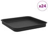 vidaXL Tavă Pătrată pentru Flori 24 buc. Negru 25,5 x 25,5 x 2,5 cm