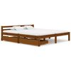 vidaXL Cadru de pat cu 2 sertare maro miere 160x200 cm lemn masiv pin