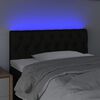 vidaXL Tăblie de pat cu LED, negru, 100x7x78/88 cm, textil