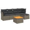 vidaXL Set mobilier grădină cu perne, 6 piese, gri, poliratan