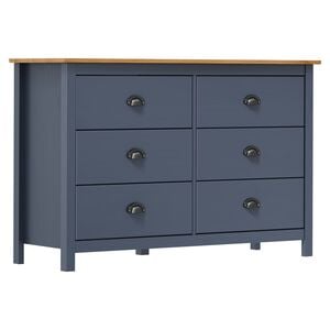vidaXL Dulap Hill, gri, 125 x 40 x 80 cm, lemn masiv de pin