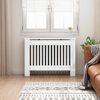 vidaXL Capac pentru radiator Alb lucios 112 x 19 x 81,5 cm