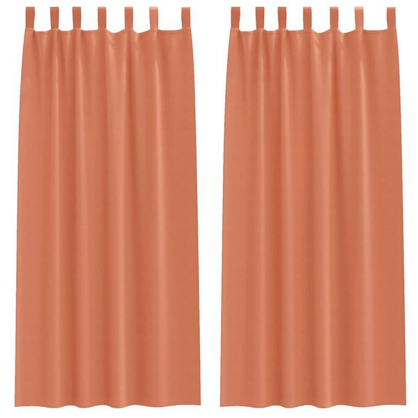 vidaXL Perdele Opaque cu Inel 2 pcs Terracota 245 x 140 cm Poliester