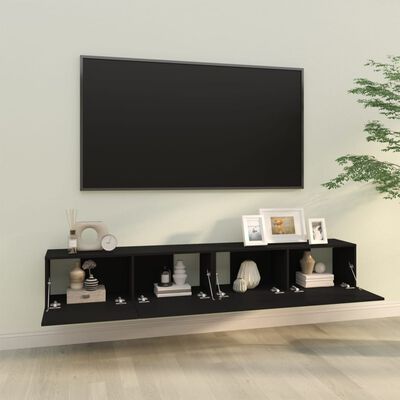 vidaXL Dulapuri TV de perete 2 buc. negru 100x30x30 cm lemn compozit