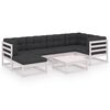 vidaXL Set mobilier de grădină cu perne, 7 piese, lemn masiv de pin