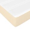 vidaXL Pat box spring cu saltea, crem, 80x200 cm, textil