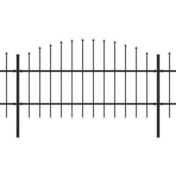 vidaXL Gard de grădină cu v&acirc;rf tip suliță din oțel 892,5x100 cm, negru