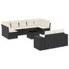 vidaXL Set canapele de grădină cu perne, 10 piese, negru, poliratan
