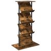 vidaXL Raft pentru reviste Stejar fumuriu 68 x 40 x 123.5 cm