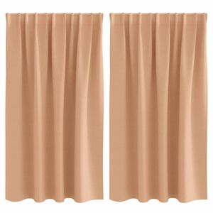 vidaXL Perdele Opaque cu Inel 2 pcs Maro deschis 140 x 140 cm