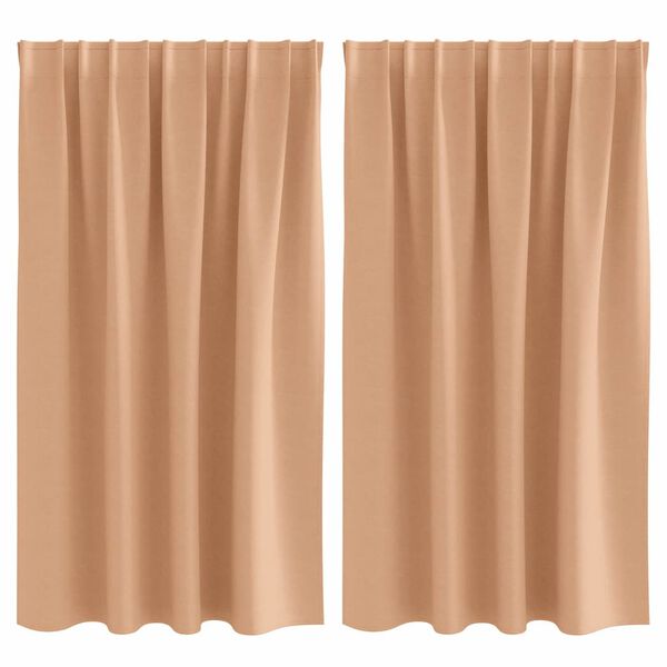 vidaXL Perdele Opaque cu Inel 2 pcs Maro deschis 140 x 140 cm