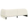 vidaXL Cadru de pat colțar cu headboard Crem 90 cm x 190 cm Catifea