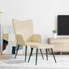 vidaXL Scaun de relaxare cu taburet, crem, textil