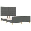vidaXL Cadru de pat cu headboard Gri &icirc;nchis 140 x 200 cm țesătură