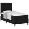vidaXL Pat cu arcuri cu saltea cu headboard Negru 80 x 200 cm țesătură