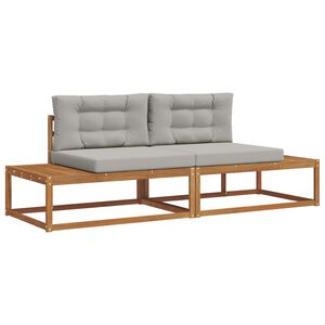 vidaXL Set de canapele de exterior cu pernă Gri natural și deschis