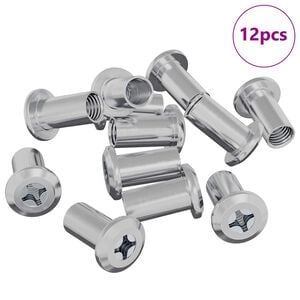 vidaXL Bucșa cu Blocare 12 pcs Nichel M6 x 25 mm Oțel
