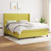 vidaXL Pat box spring cu saltea, verde, 180x200 cm, textil