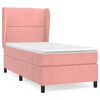 vidaXL Pat box spring cu saltea, roz, 80x200 cm, catifea