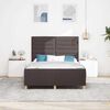 vidaXL Cadru de pat cu headboard Maro &icirc;nchis 140 x 190 cm țesătură
