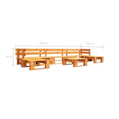 vidaXL Set mobilier de grădină paleți, 6 piese, maro miere, lemn