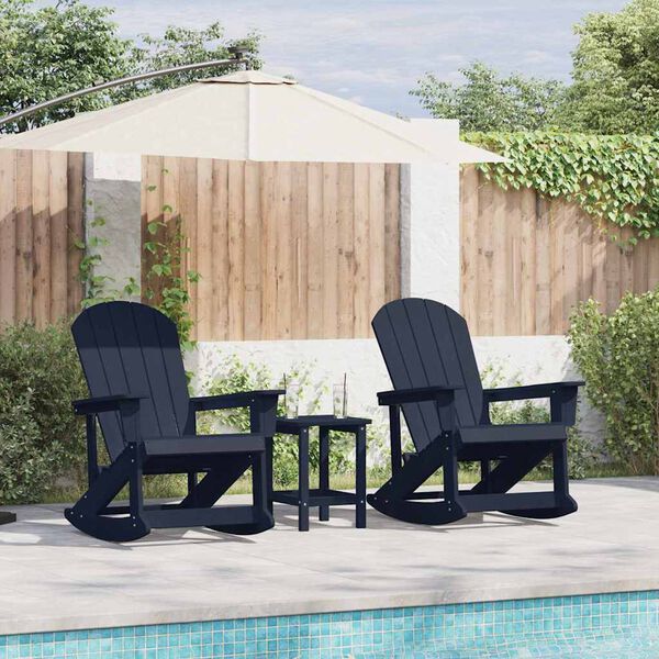vidaXL Fotolii Adirondack Marmite 2 pcs Albastru marin HDPE