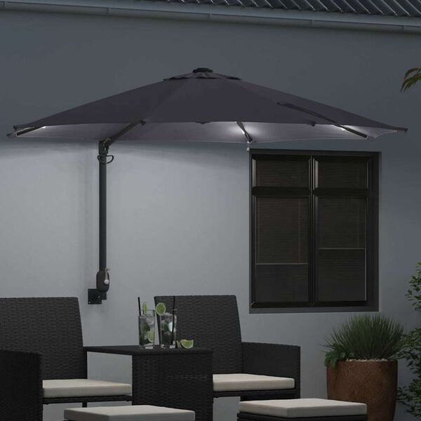 vidaXL Parasol de Grădină Manual Antracit 248 x 248 x 148 cm