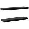 vidaXL Rafturi de perete suspendate, 2 buc., negru, 100x20x3,8 cm