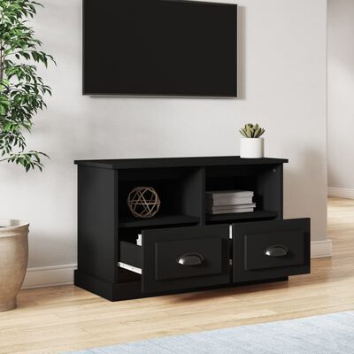 vidaXL Comodă TV, negru, 80x35x50 cm, lemn prelucrat